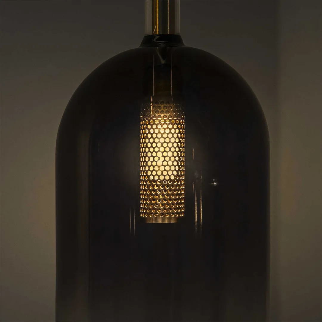 Lampada a Sospensione IDEAL LUX – EMPIRE Metallo Vetro Sfumato Cromo 1 Luce D. 12