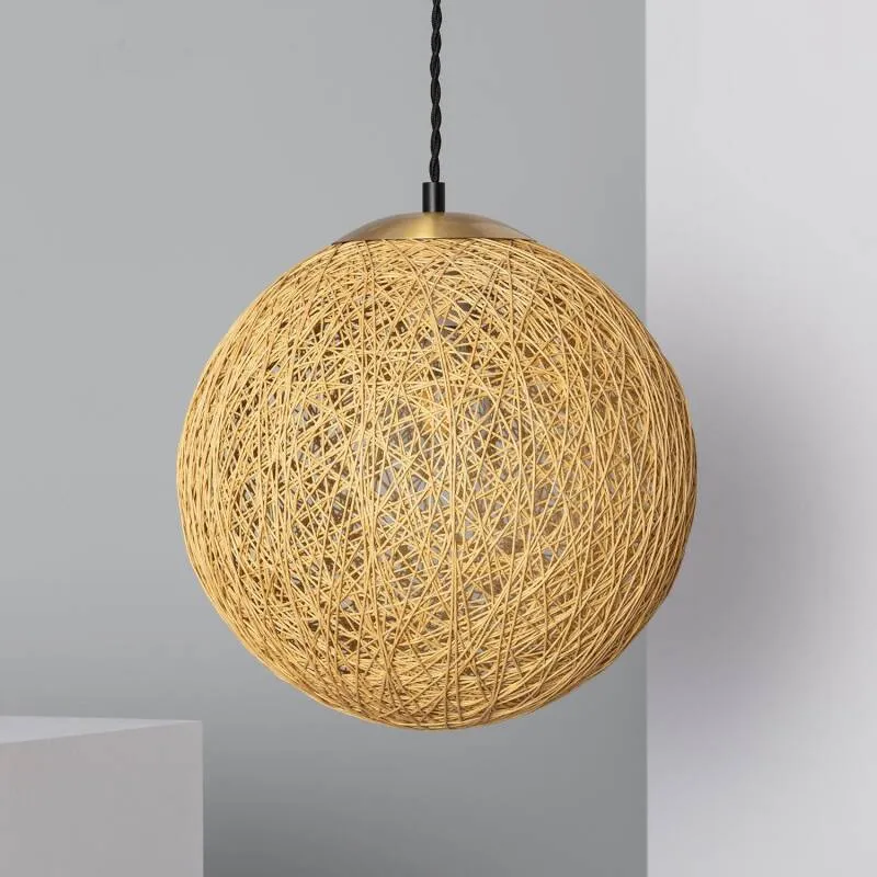 Lampada a Sospensione in Carta Intrecciata Ilargia