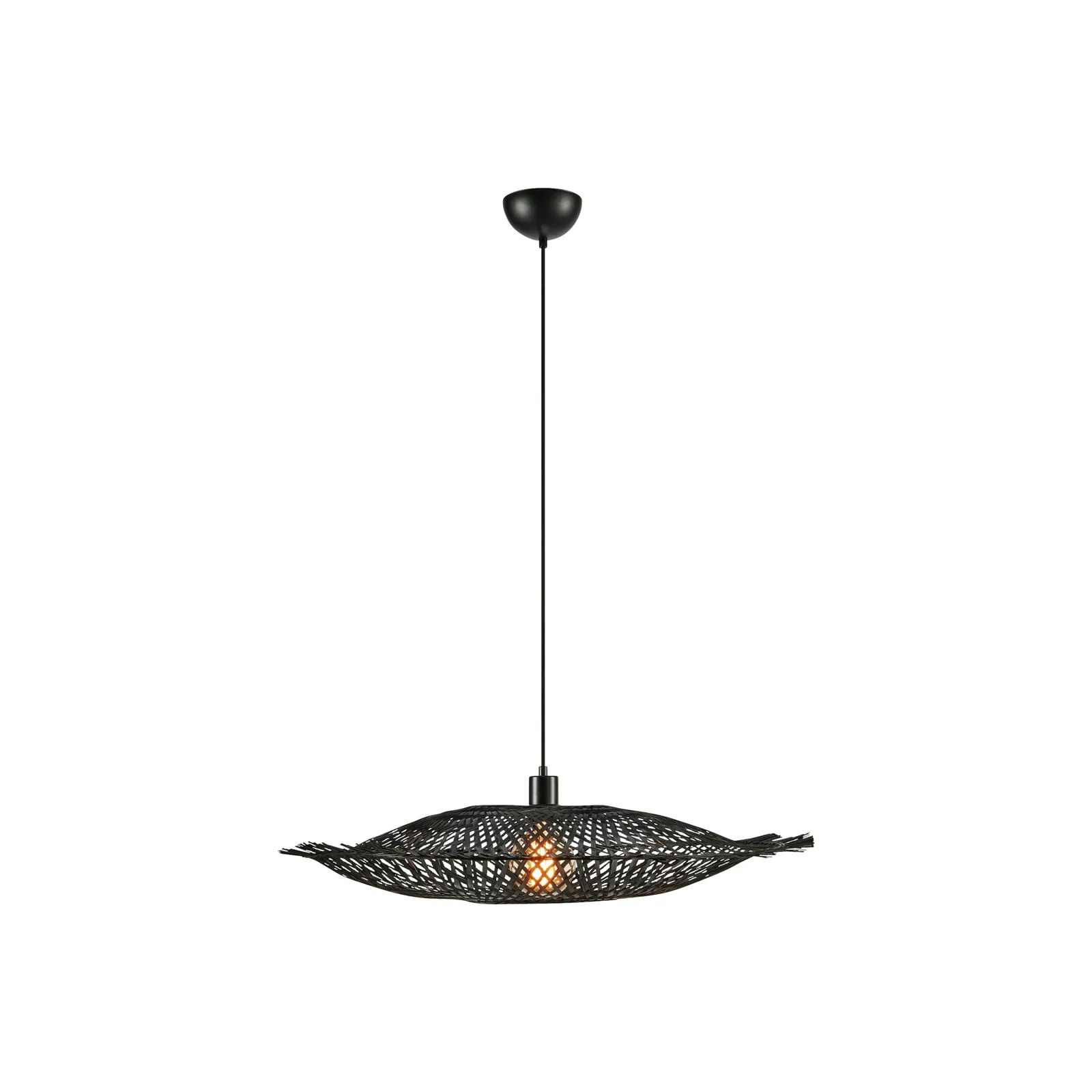 Lampada a sospensione Kumo in bambù, nero, 75 cm