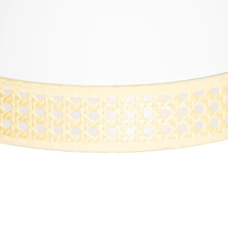 Lampada a sospensione orientale bianca con rattan 30 cm - Magna Rattan