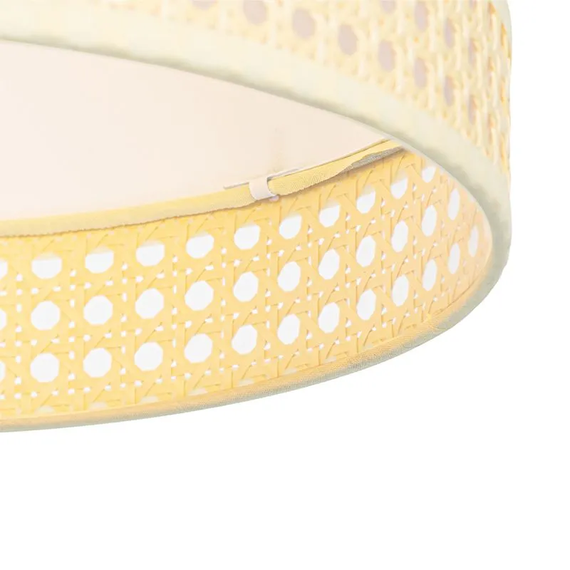 Lampada a sospensione orientale bianca con rattan 30 cm - Magna Rattan