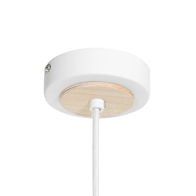Lampada a sospensione orientale bianca con rattan 30 cm - Magna Rattan