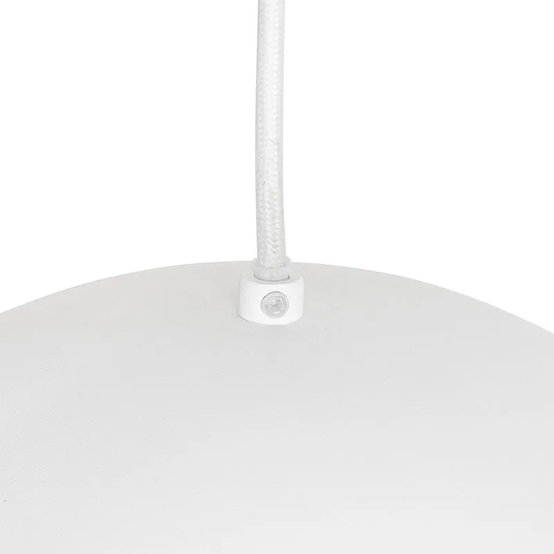 Lampada a sospensione orientale bianca con rattan 30 cm - Magna Rattan