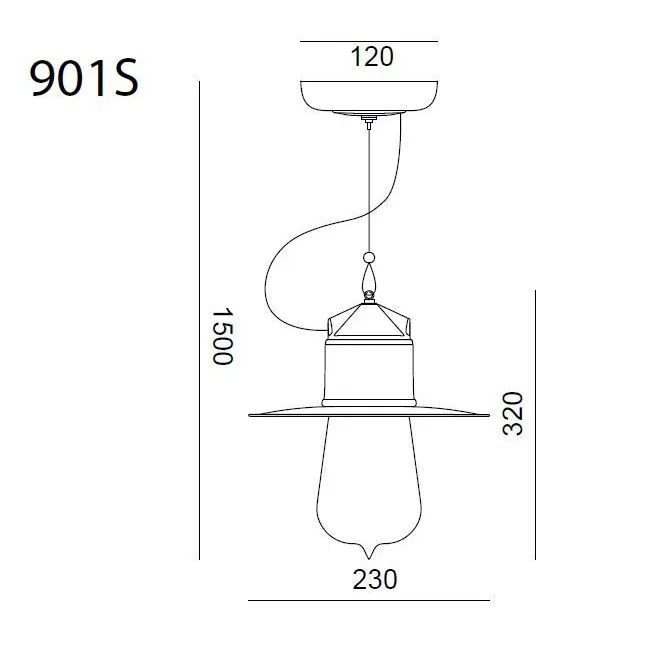 Lampada a Sospensione TOSCOT – NOVECENTO 901s Ceramica Vetro 1 Luce