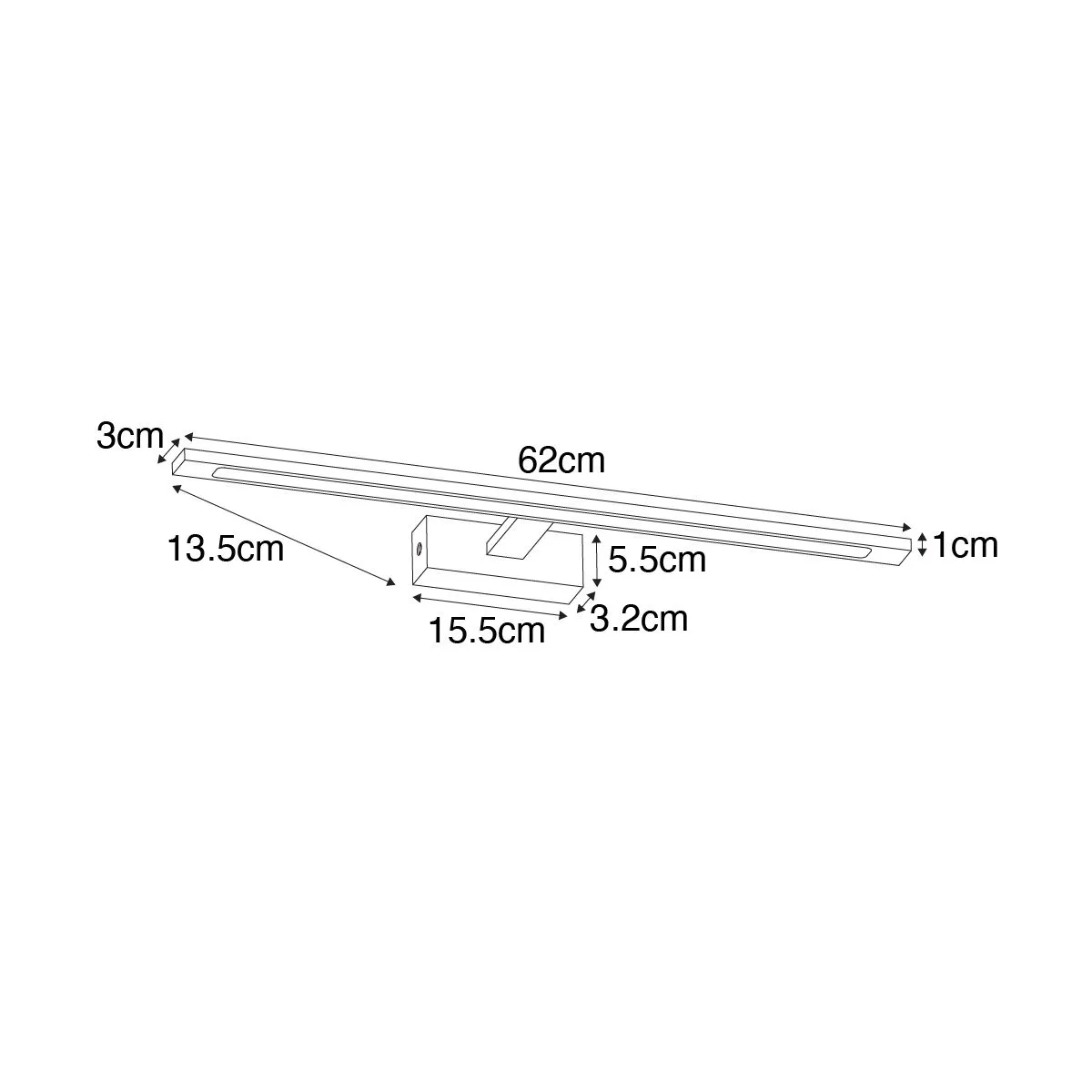 Lampada da parete in ottone 62 cm con LED IP44 - Jerre
