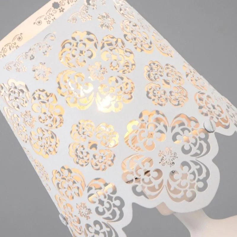 Lampada da tavolo 'Lace' classico blanca/metallo - adatta per LED / interna