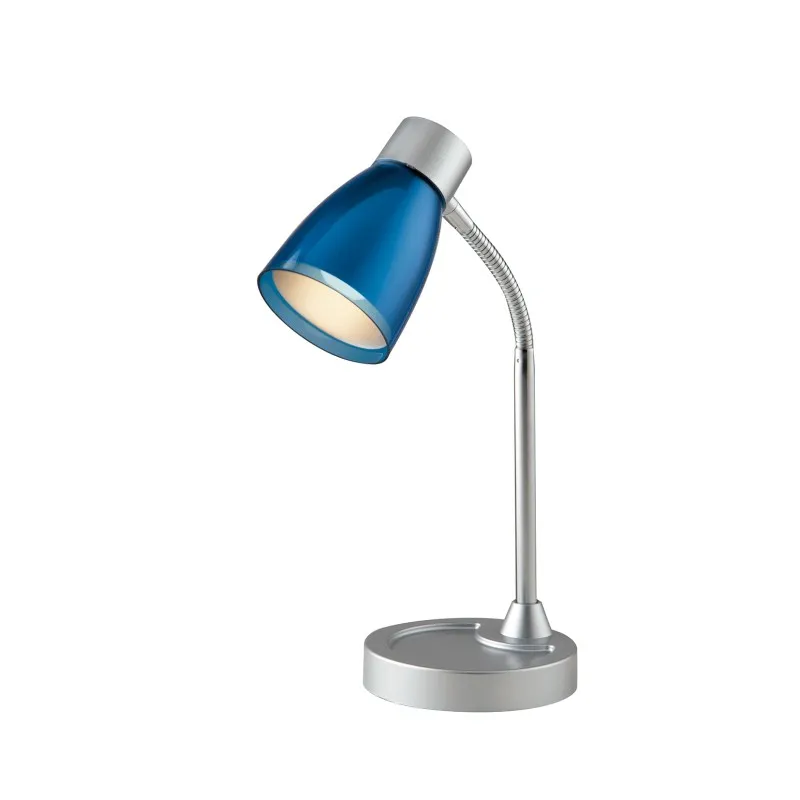 Lampada da tavolo in metallo e plastica con diffusore orientabile Blu 1Xe14 13,5X36Cm