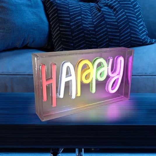 Lampada LED da tavolo Neon Happy, USB
