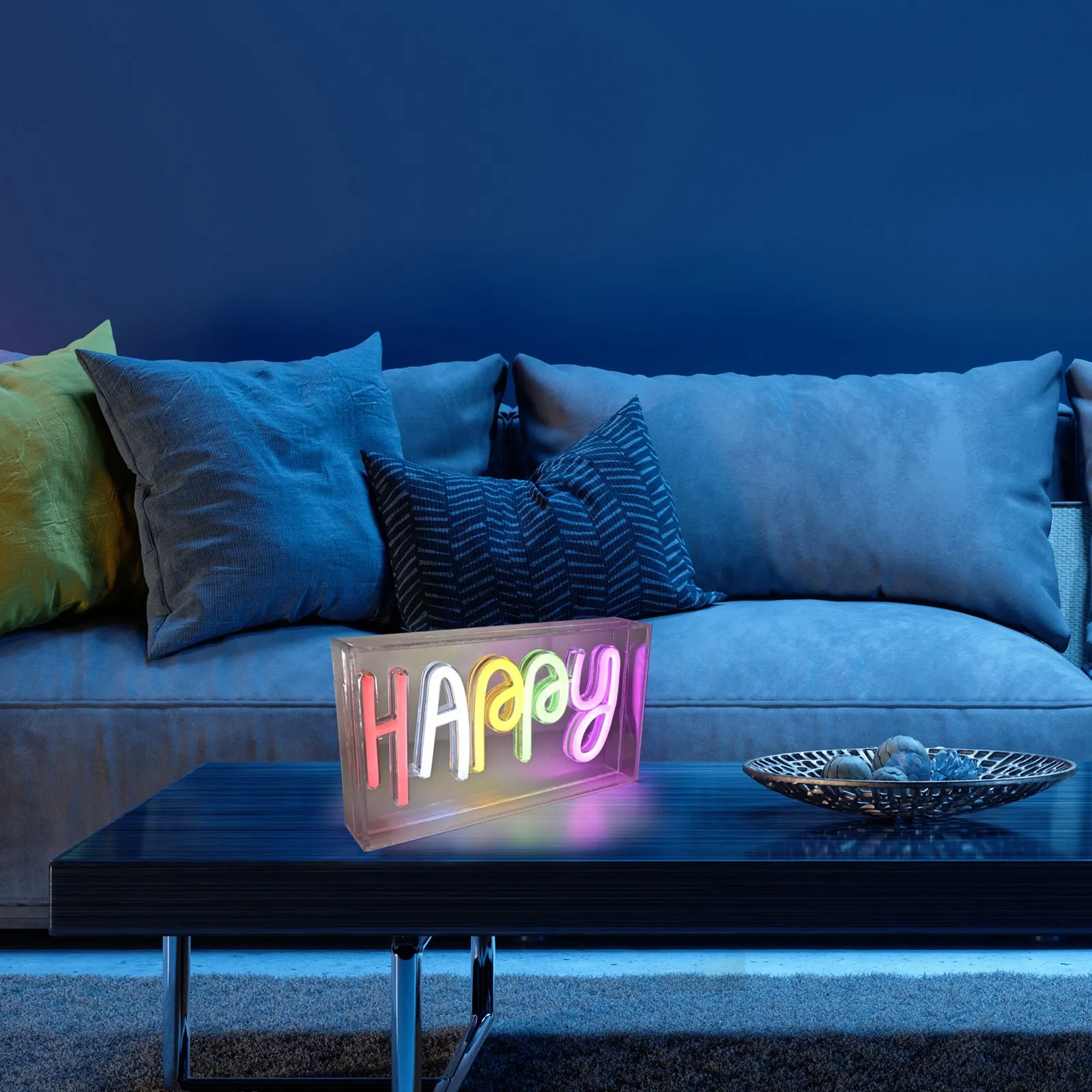 Lampada LED da tavolo Neon Happy, USB