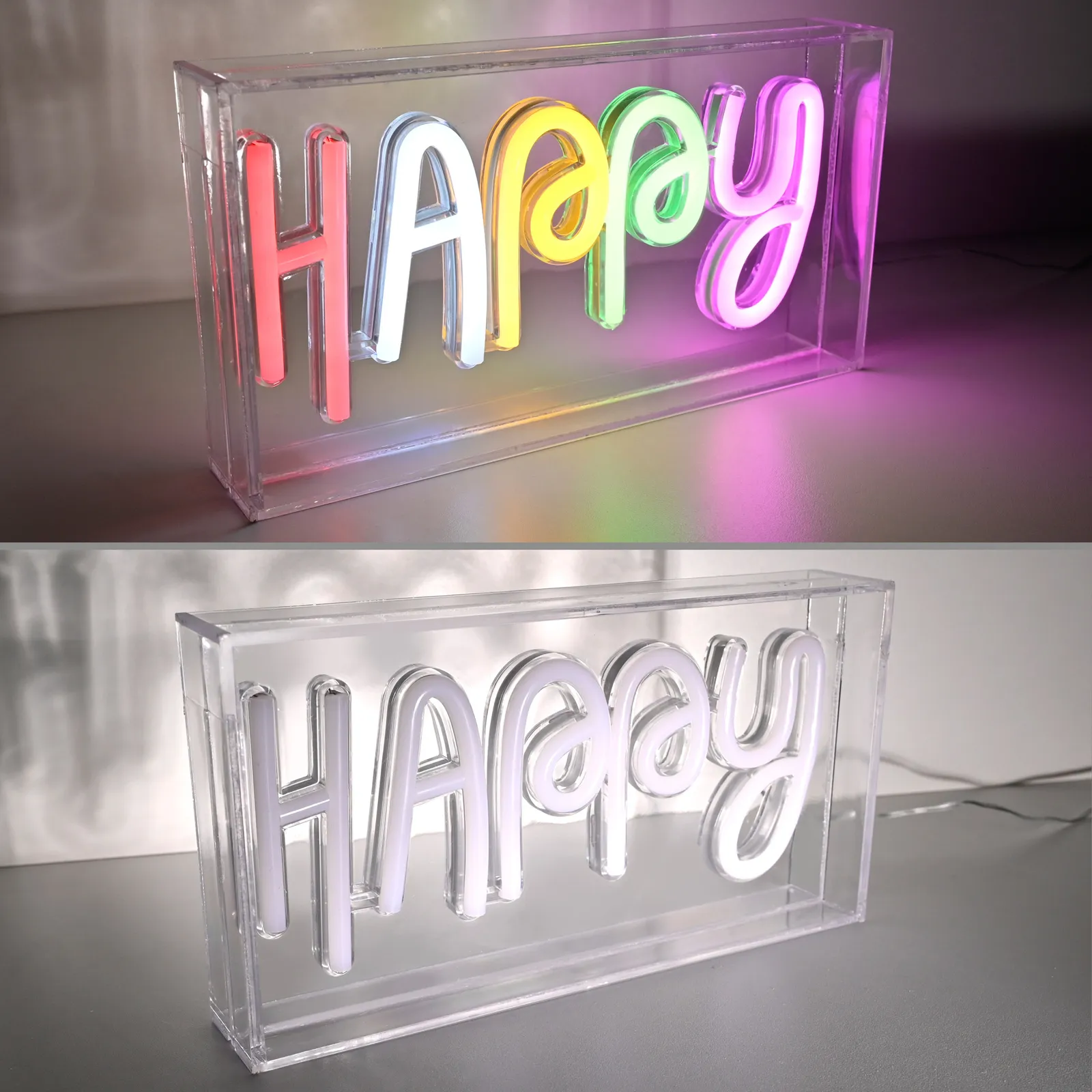 Lampada LED da tavolo Neon Happy, USB