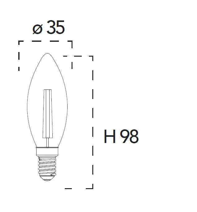 Lampadina LED E14 Candela 4W 4000K 470 Lumen Luce Naturale Vetro Trasparente