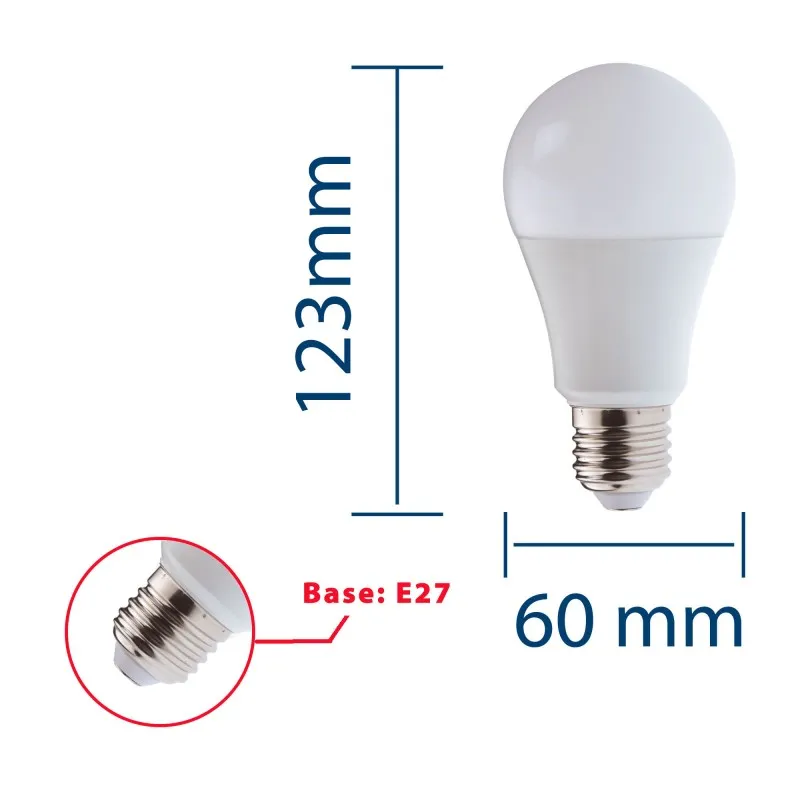 Lampadina SMD LED, Goccia A60, 15W/18000lm, base E27, 3000K