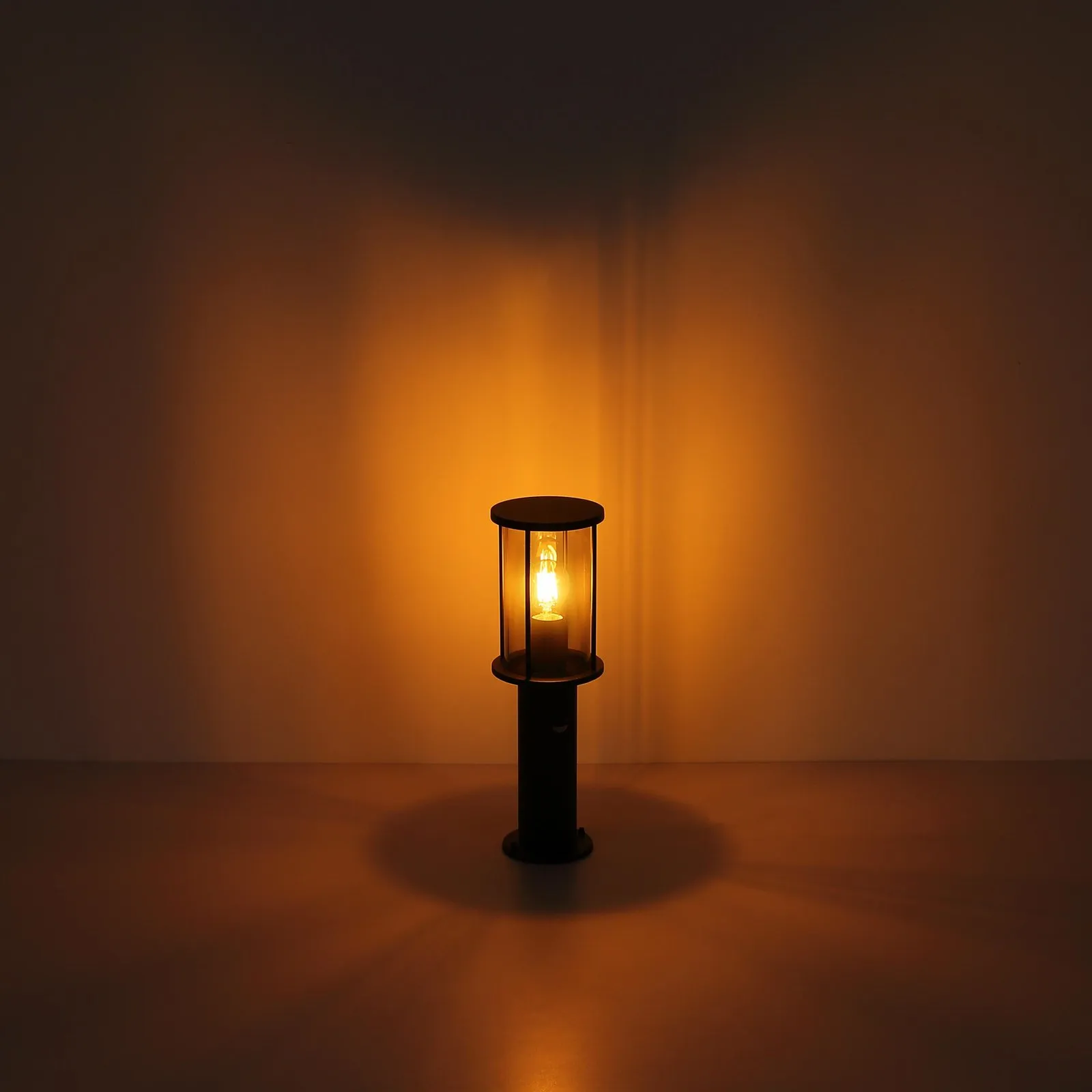Lampioncino Gracey, altezza 45 cm, nero, acciaio inossidabile, IP54
