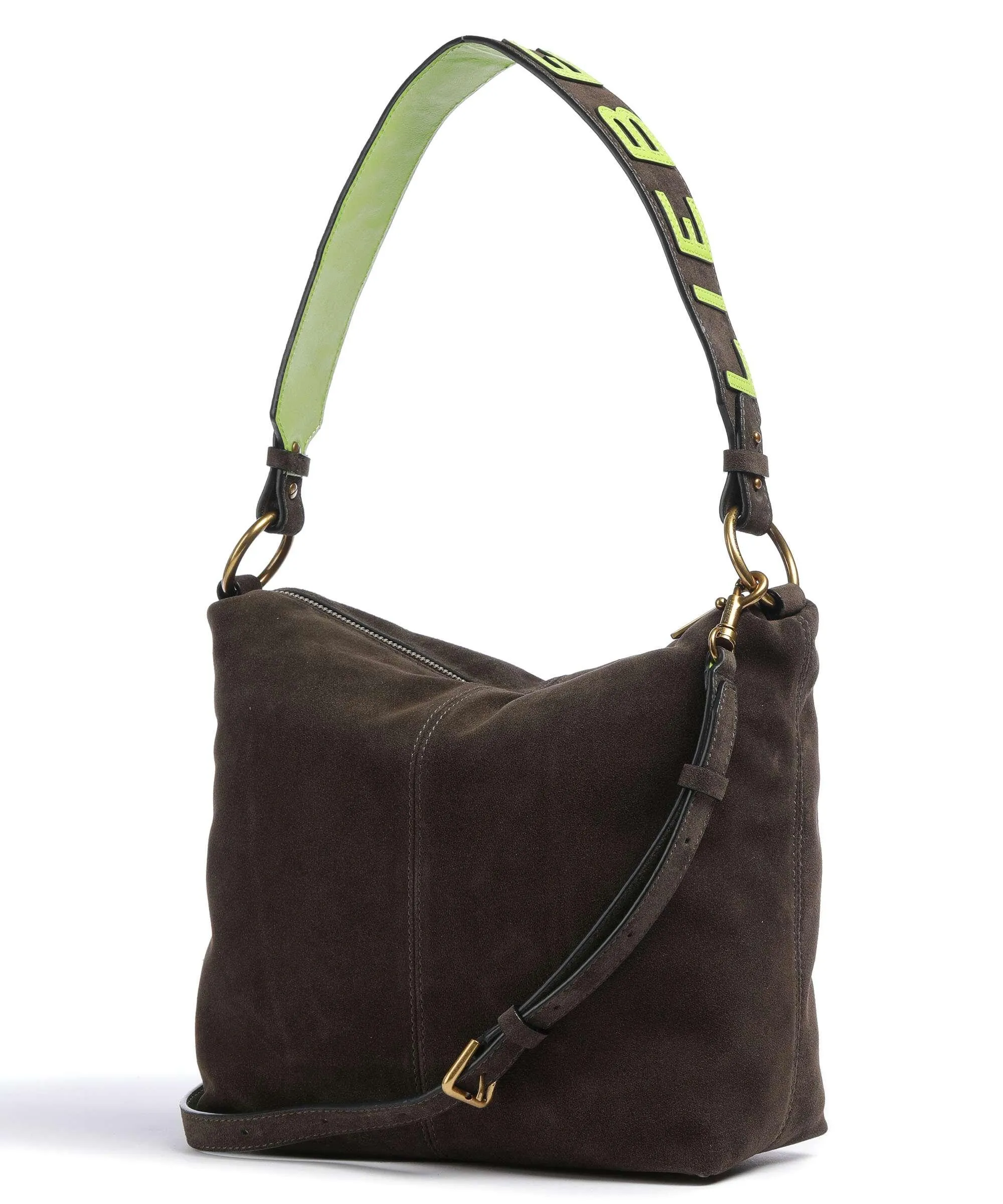  Liebeskind Aissa Hydro Suede S Borsa hobo pelle ruvida marrone scuro  