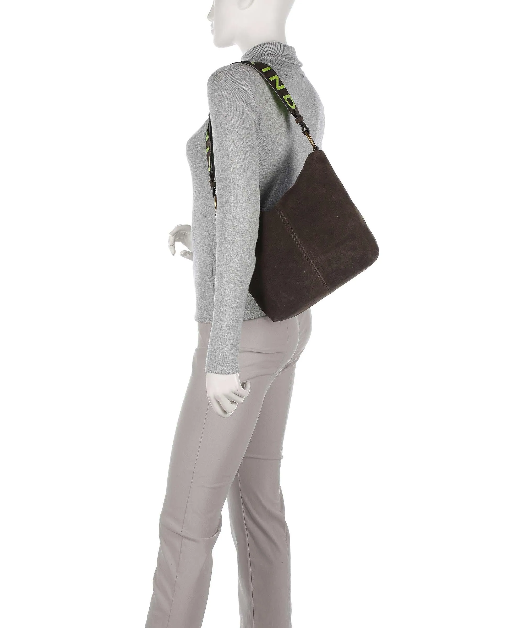  Liebeskind Aissa Hydro Suede S Borsa hobo pelle ruvida marrone scuro  