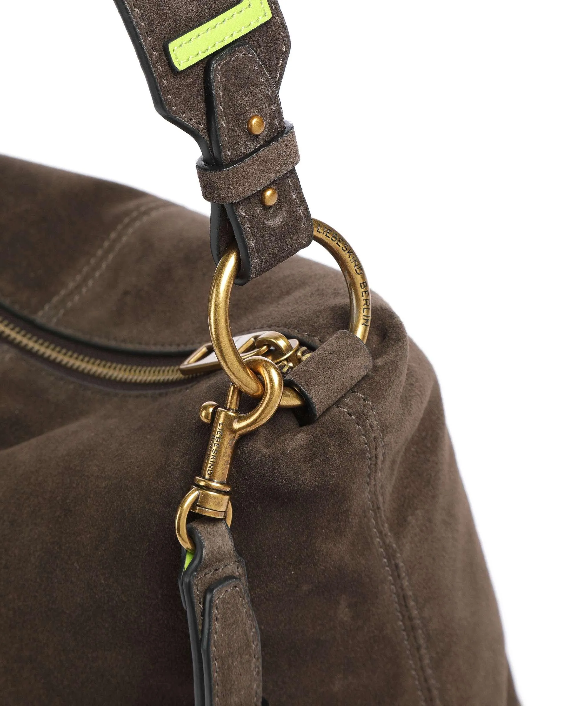  Liebeskind Aissa Hydro Suede S Borsa hobo pelle ruvida marrone scuro  