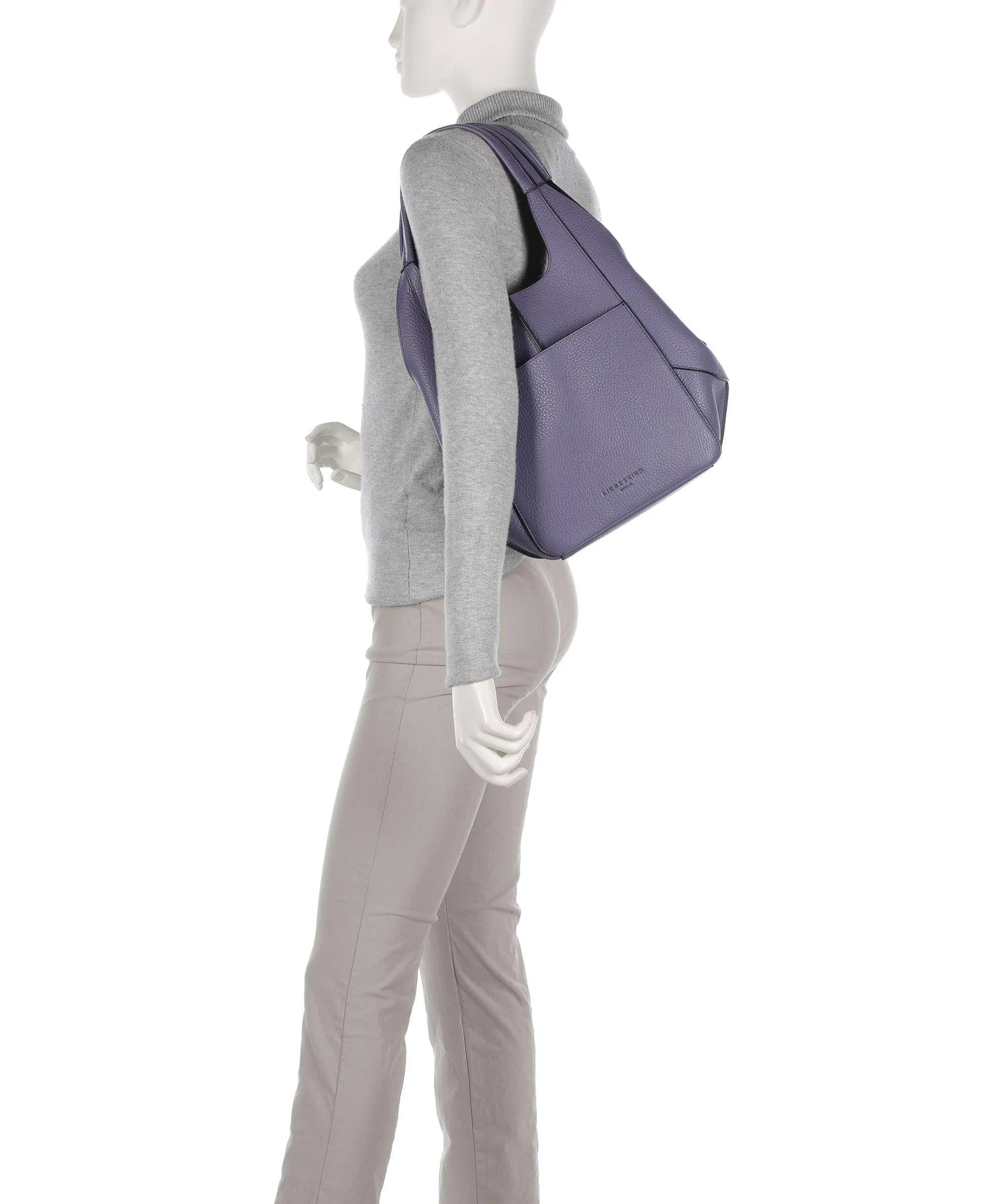 Liebeskind Lilly Heavy Pebble M Borsa hobo pelle granulata viola  