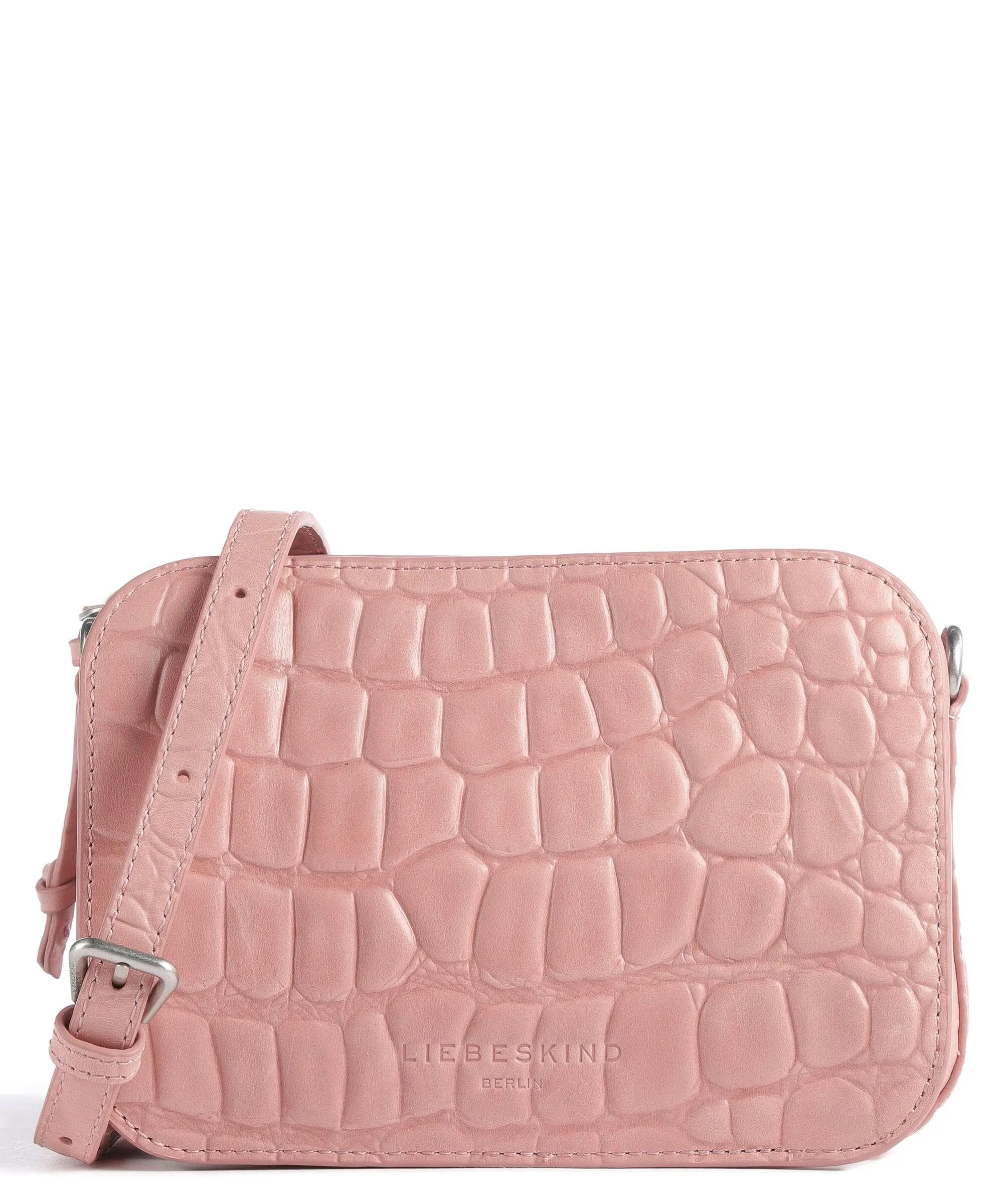 Liebeskind Luka Waxy Croco Borsa a tracolla pelle in rilievo rosa antico  