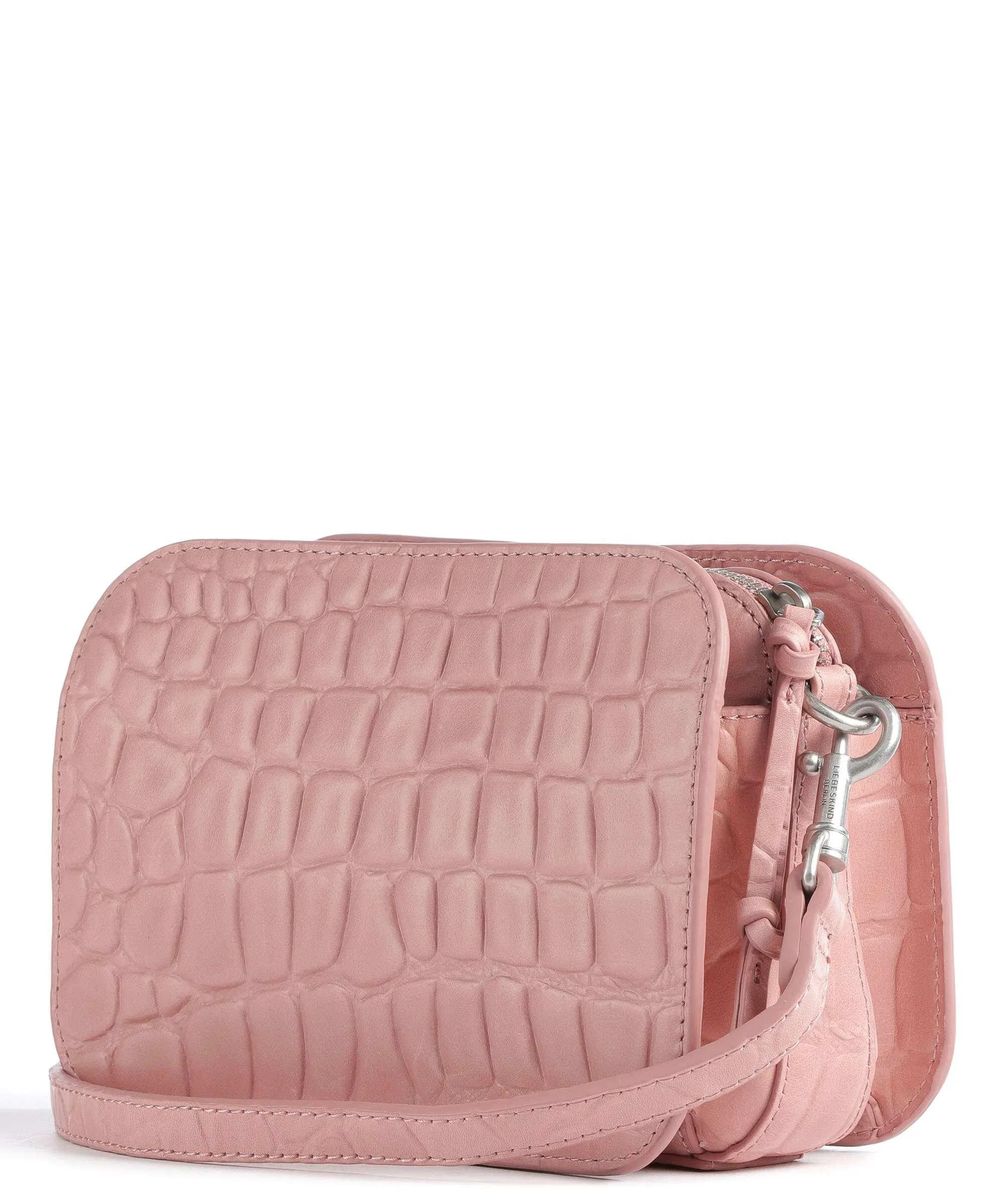  Liebeskind Luka Waxy Croco Borsa a tracolla pelle in rilievo rosa antico  