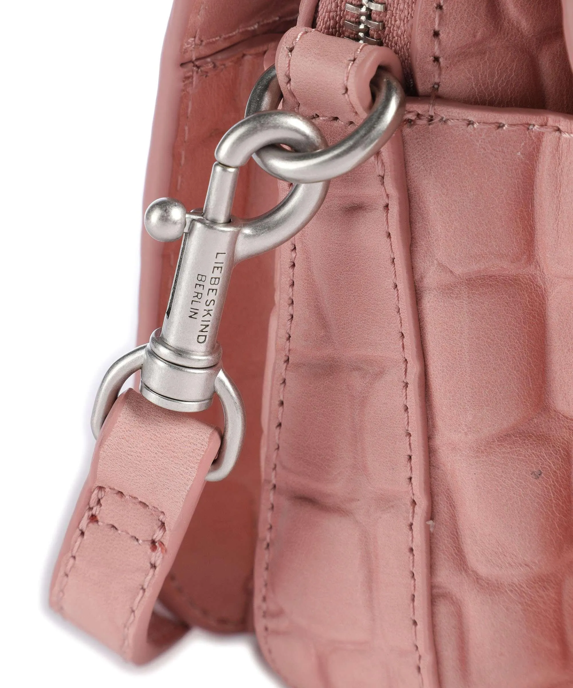  Liebeskind Luka Waxy Croco Borsa a tracolla pelle in rilievo rosa antico  