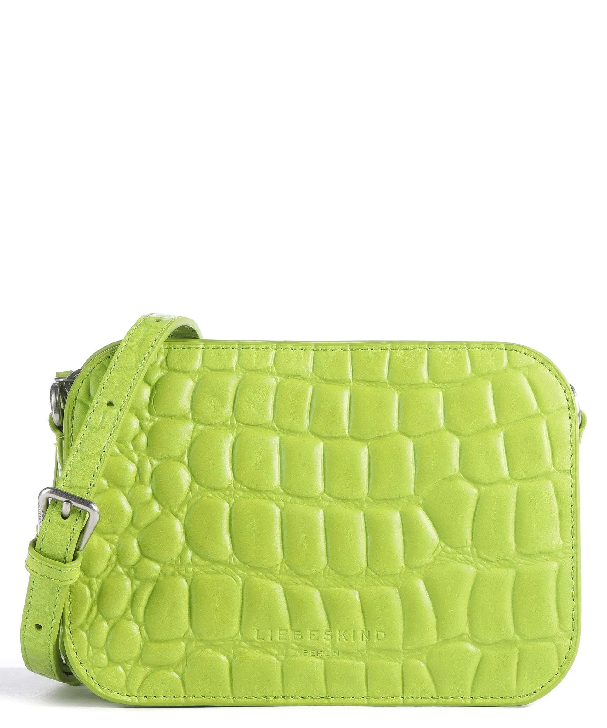  Liebeskind Luka Waxy Croco Borsa a tracolla pelle in rilievo verde chiaro  