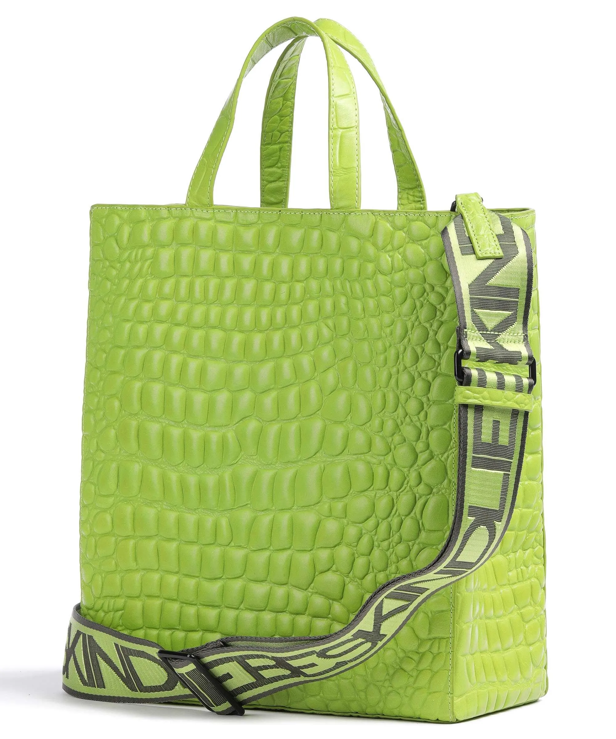  Liebeskind Paper Bag Waxy Croco M Borsa a mano pelle in rilievo verde chiaro  