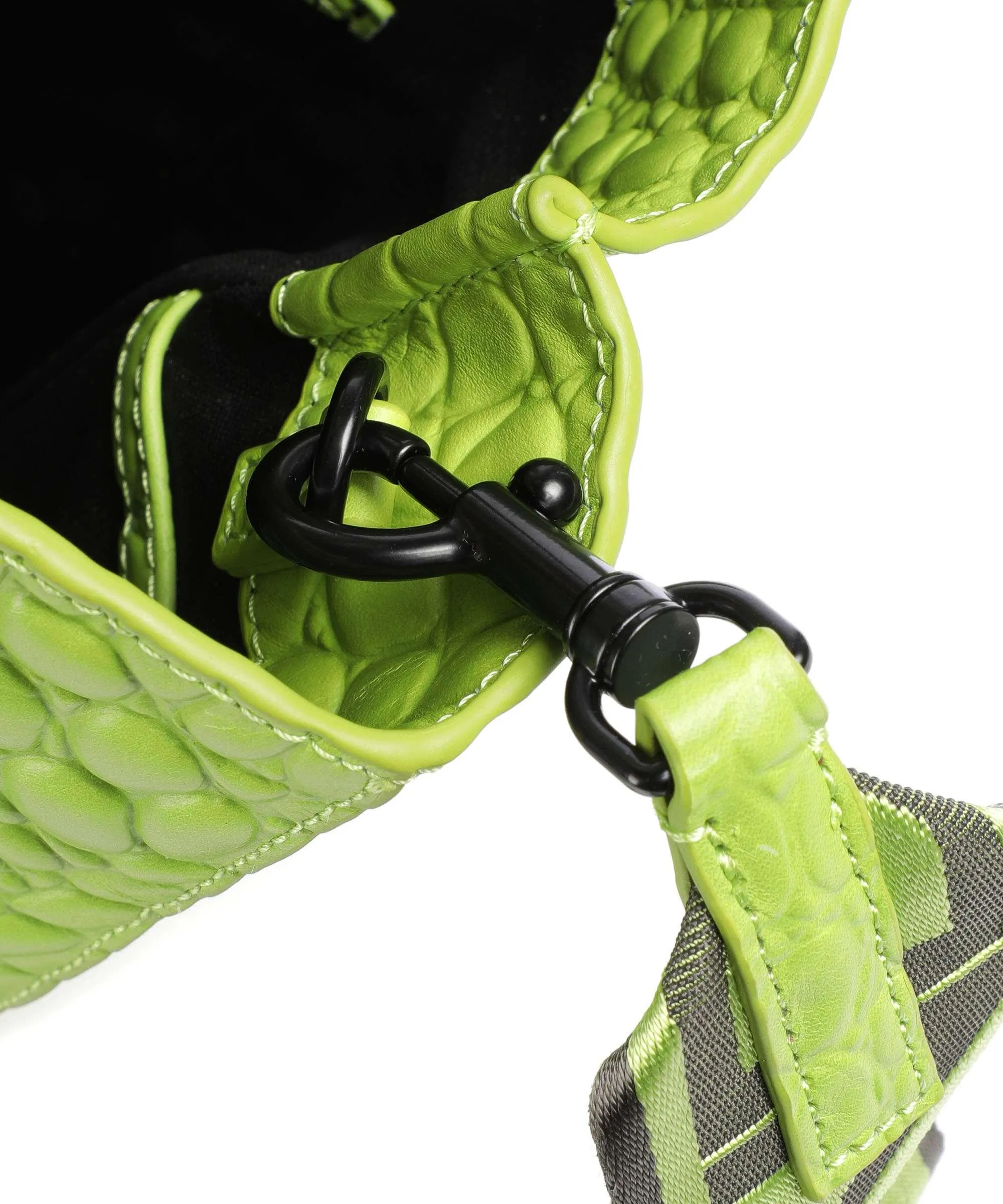  Liebeskind Paper Bag Waxy Croco M Borsa a mano pelle in rilievo verde chiaro  