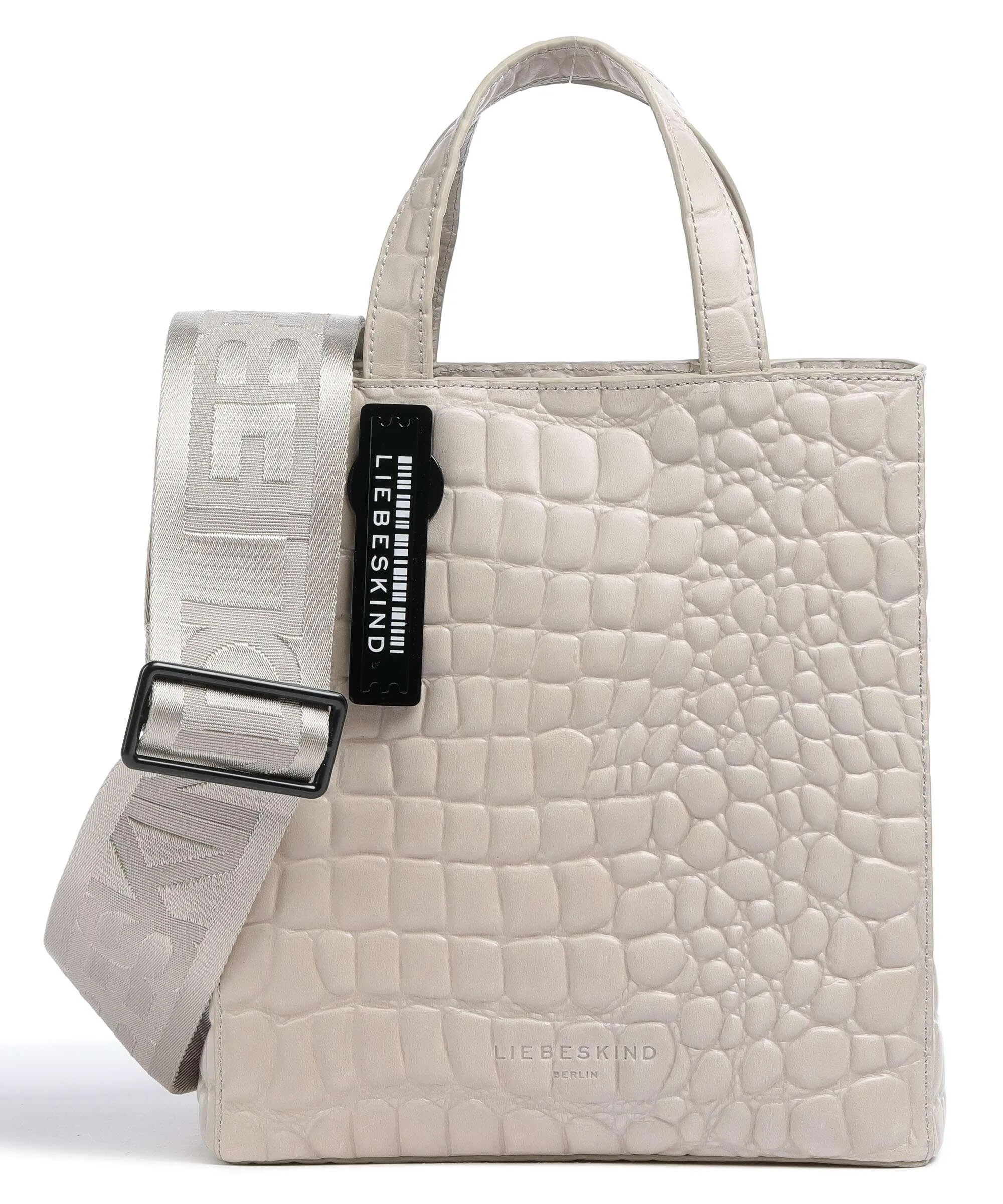  Liebeskind Paper Bag Waxy Croco S Borsa a mano pelle in rilievo beige  