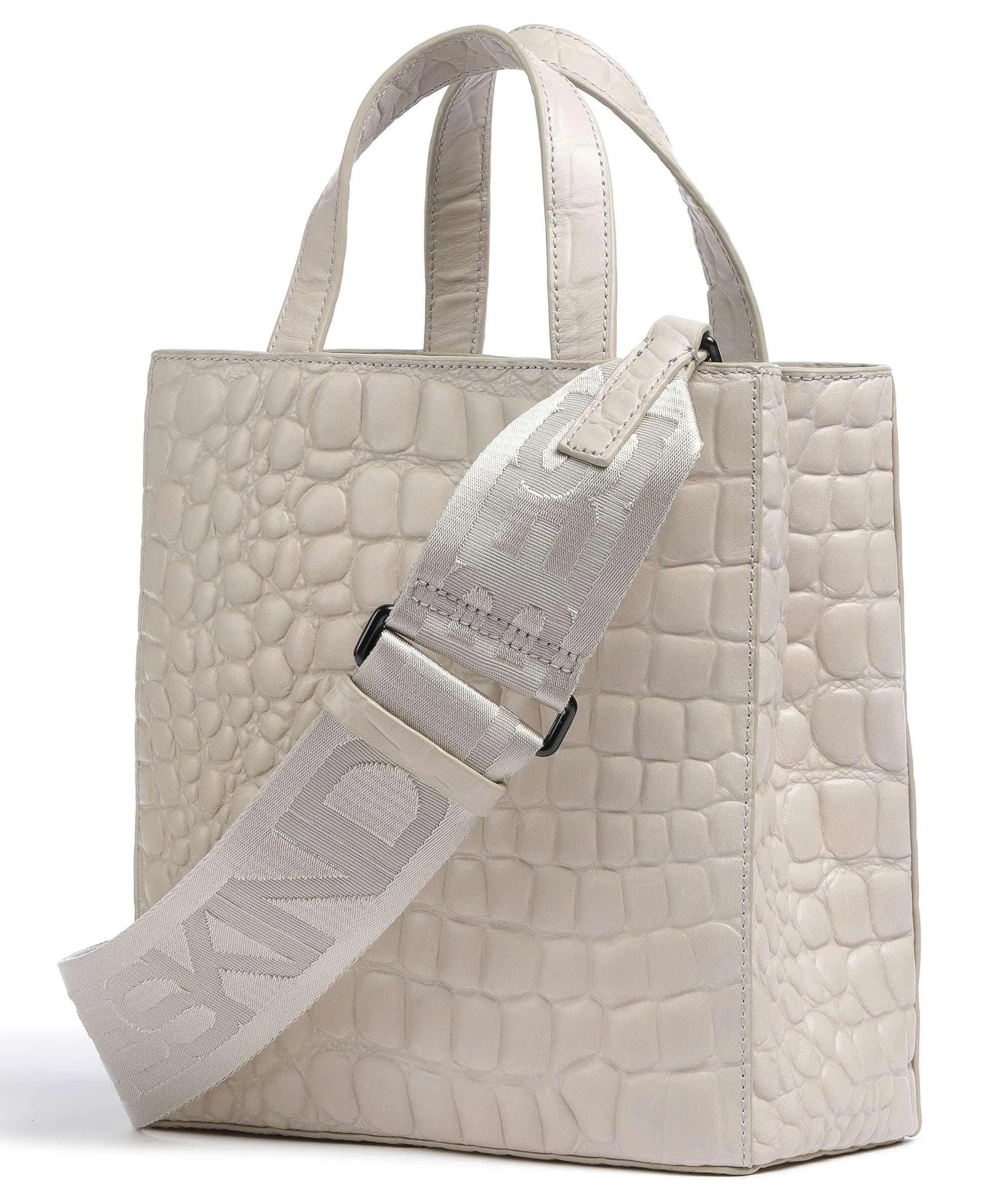  Liebeskind Paper Bag Waxy Croco S Borsa a mano pelle in rilievo beige  