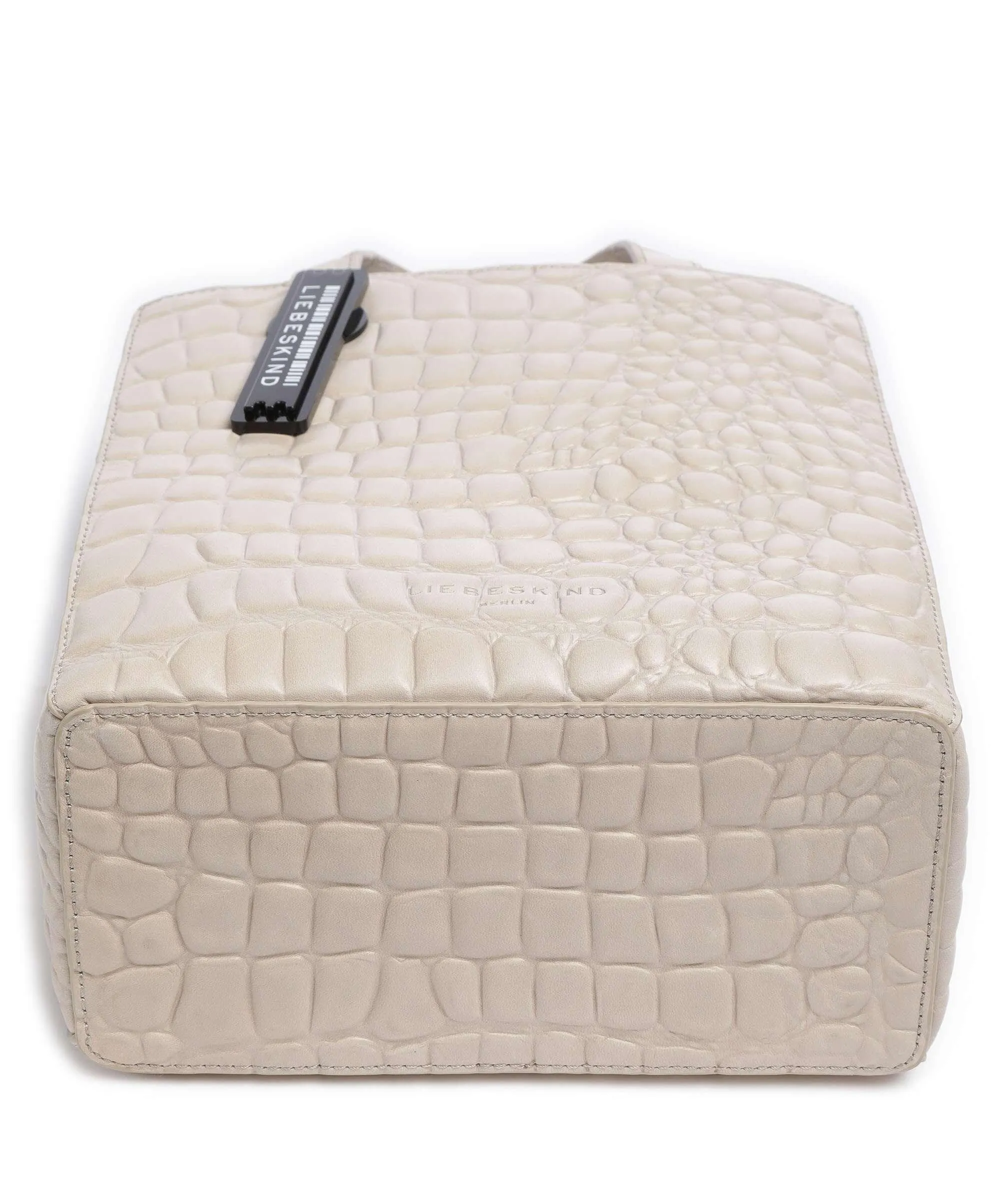  Liebeskind Paper Bag Waxy Croco S Borsa a mano pelle in rilievo beige  