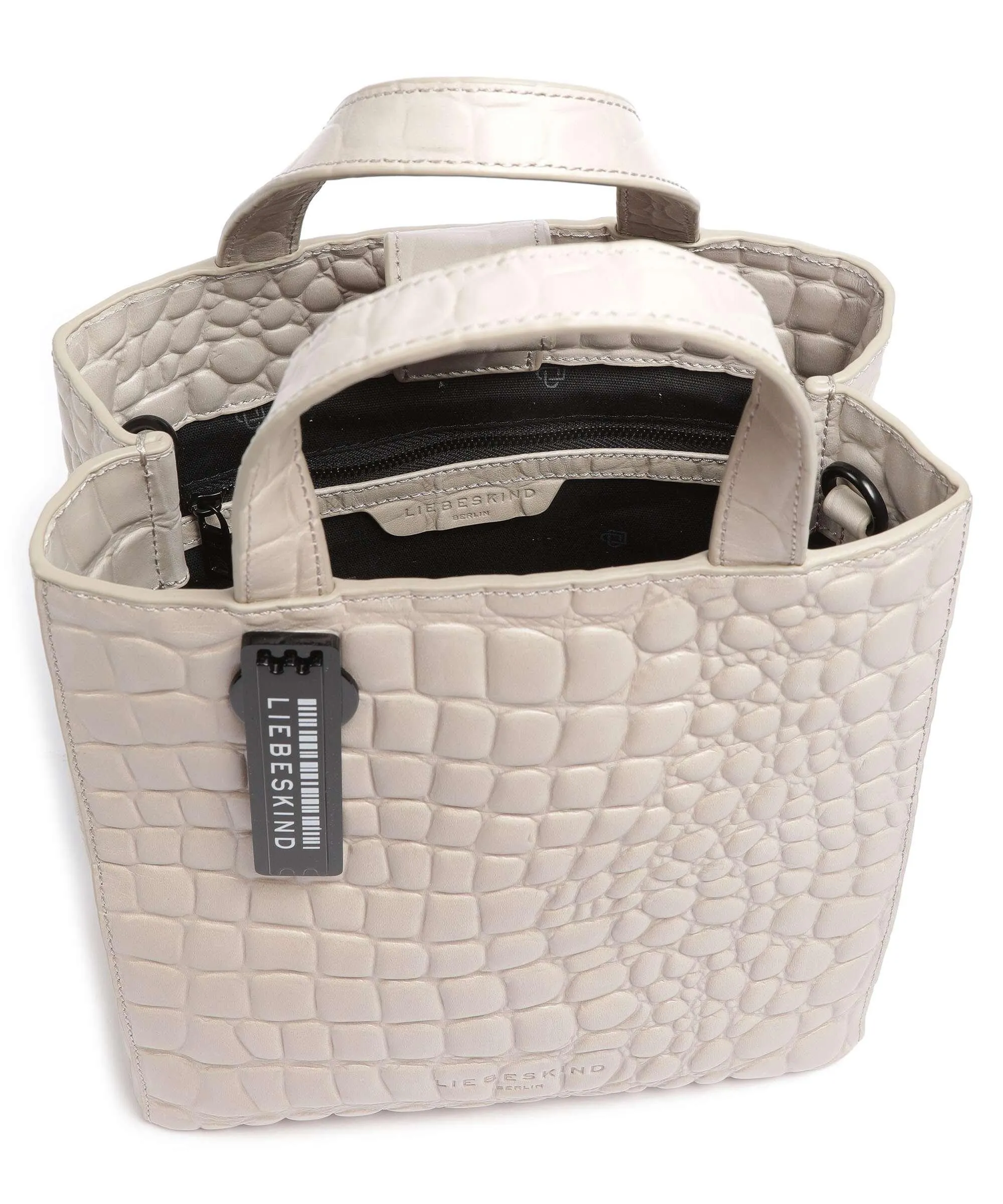  Liebeskind Paper Bag Waxy Croco S Borsa a mano pelle in rilievo beige  