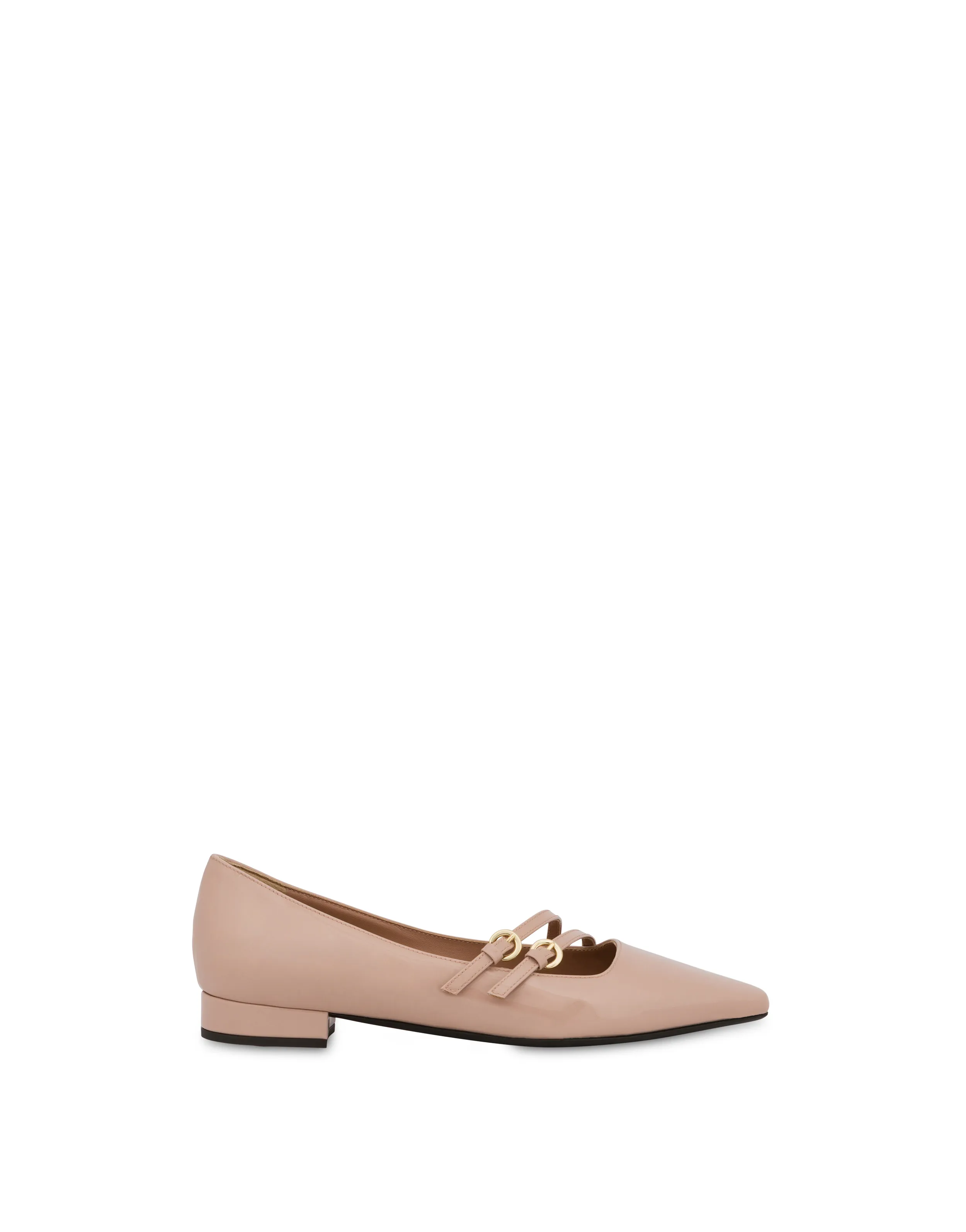     Linea Pollini Ballerine In Vernice Bi-buckle Antico