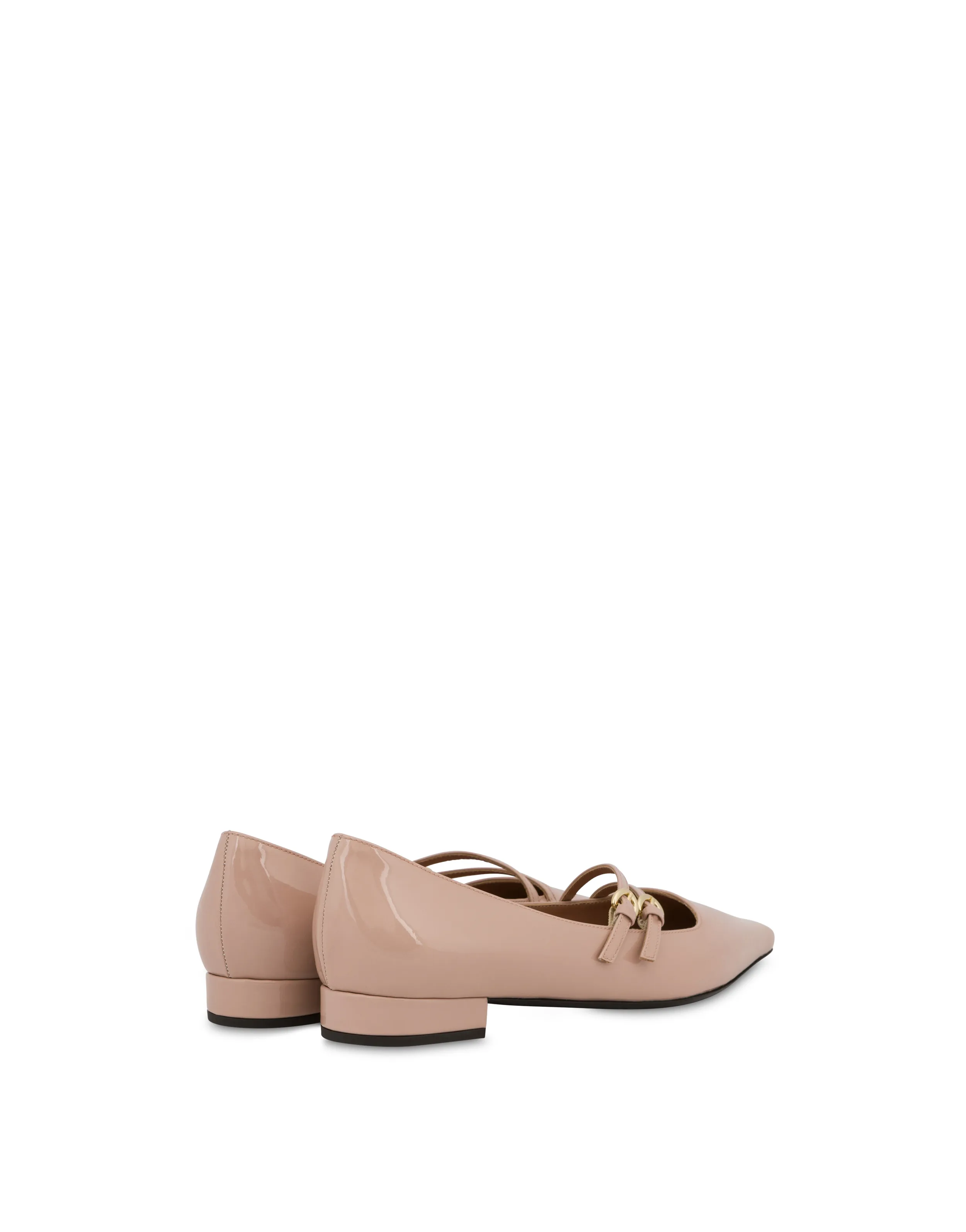    Linea Pollini Ballerine In Vernice Bi-buckle Antico