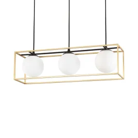 Lingotto 3 luci lampada a sospensione in metallo e vetro 40W E14