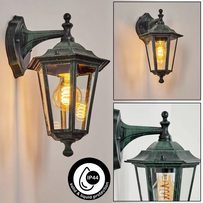 Loria Applique da esterno Verde, Nero, 1-Luce