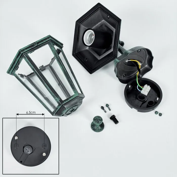 Loria Applique da esterno Verde, Nero, 1-Luce