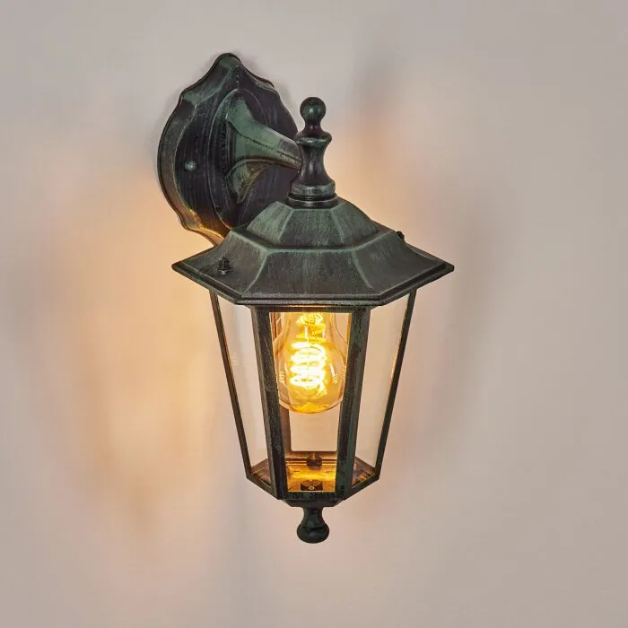Loria Applique da esterno Verde, Nero, 1-Luce