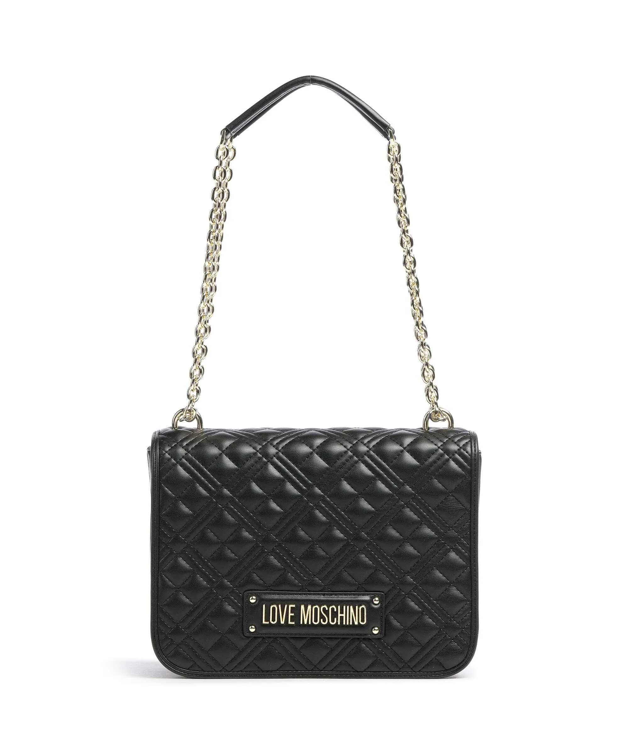  Love Moschino Quilted Borsa a spalla pelle sintetica nero  