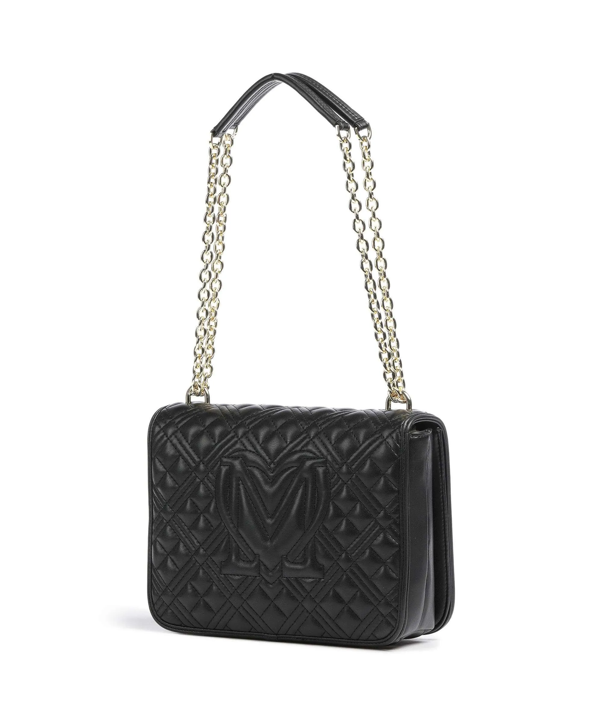  Love Moschino Quilted Borsa a spalla pelle sintetica nero  