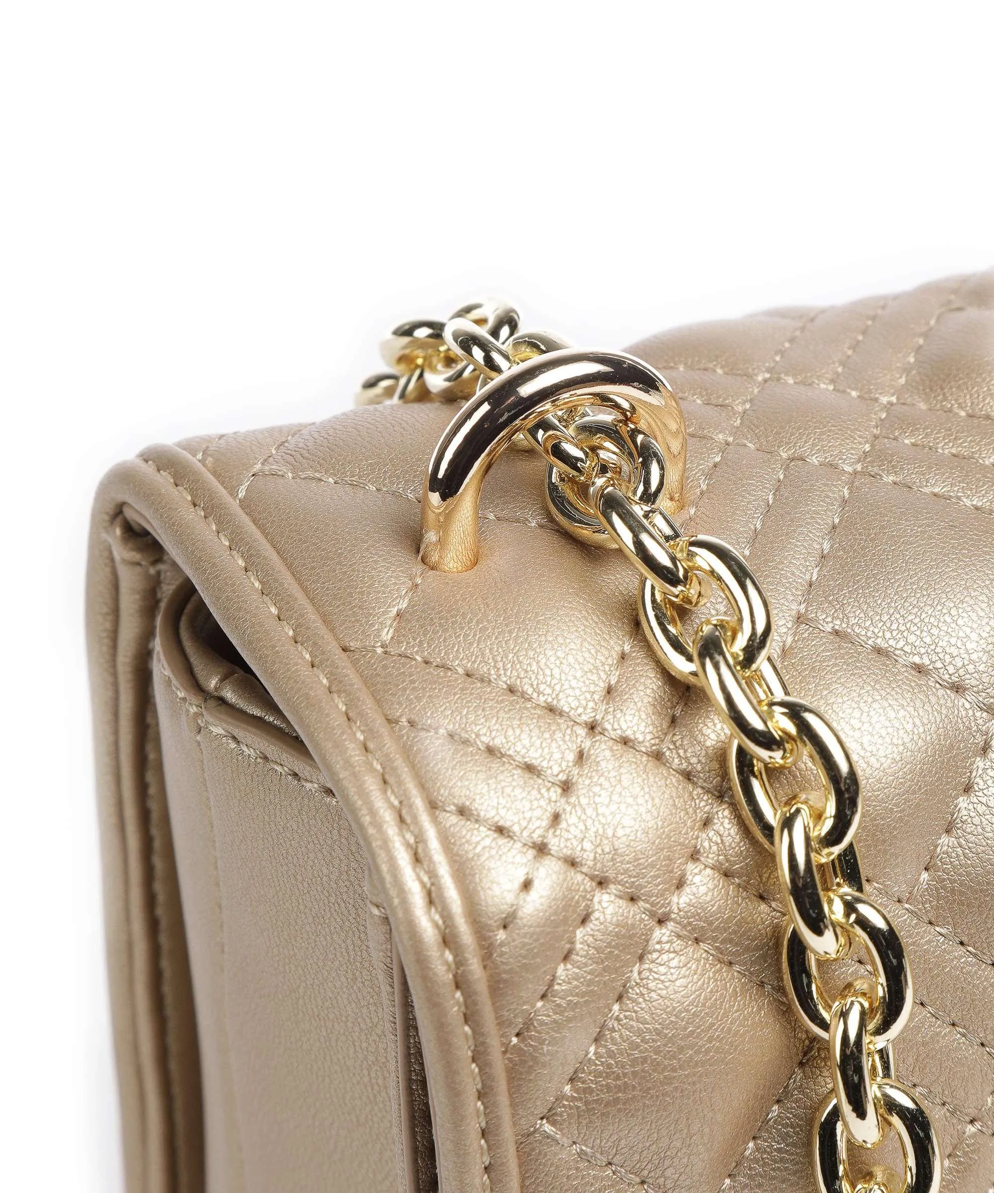  Love Moschino Quilted Borsa a spalla pelle sintetica oro  