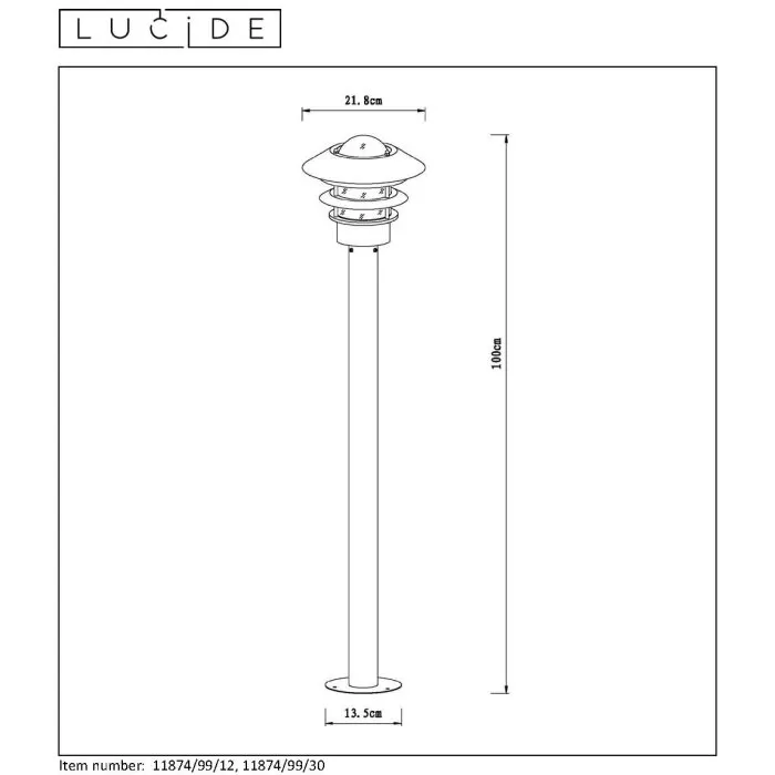 Lucide ZICO Lampioncino Cromo