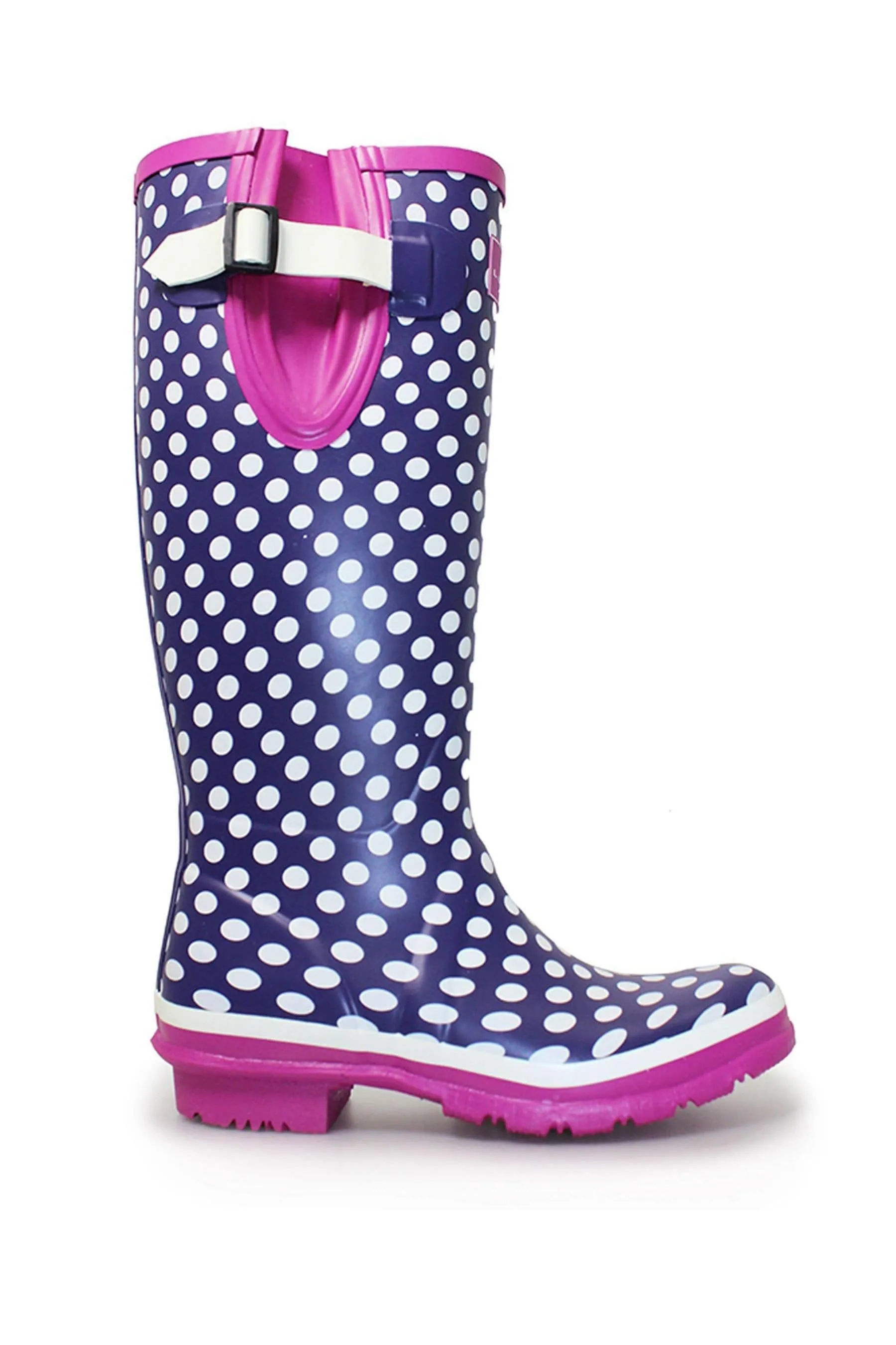 Lunar - Blu blu navy - Stivali di gomma in gomma regolabile a pois