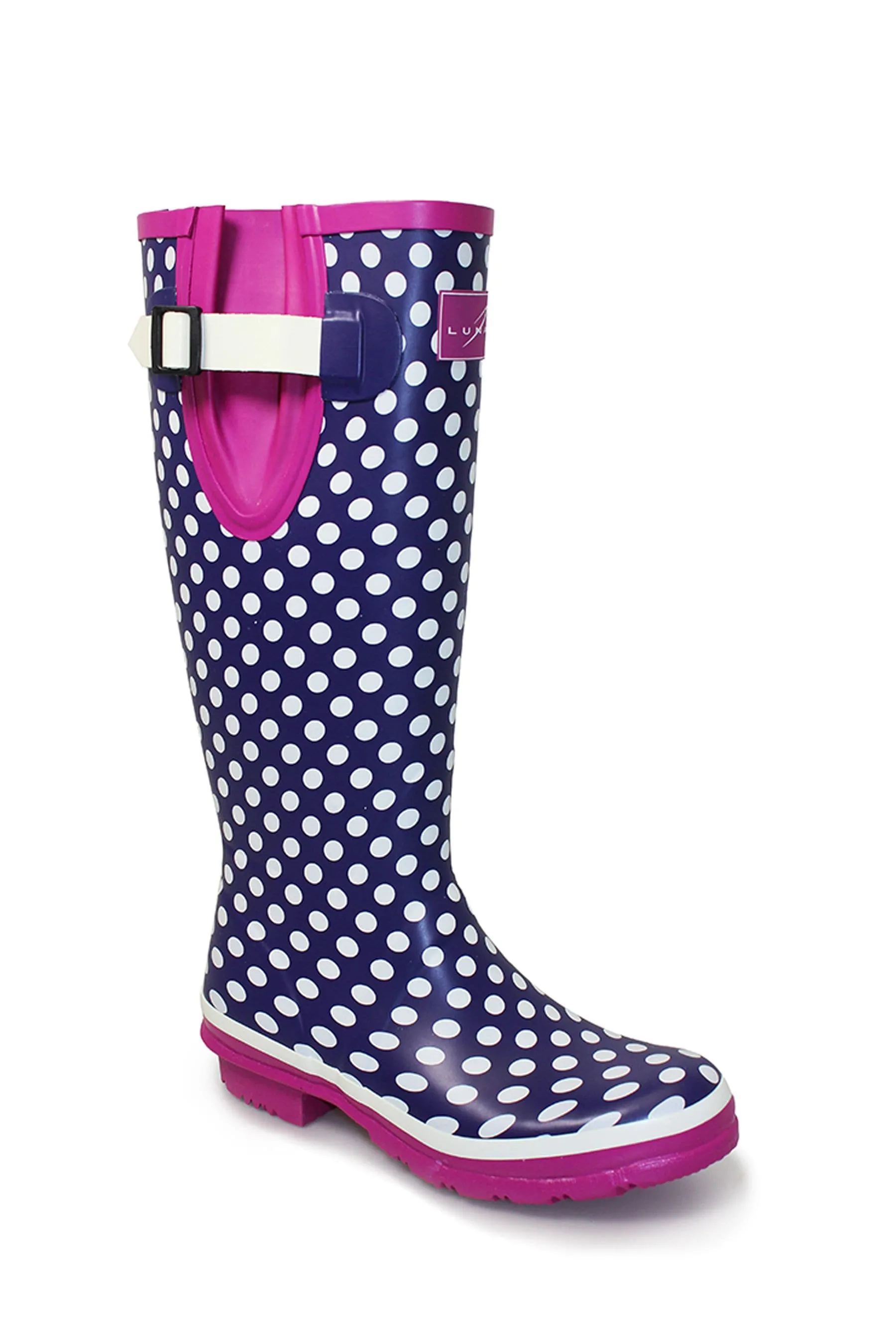 Lunar - Blu blu navy - Stivali di gomma in gomma regolabile a pois
