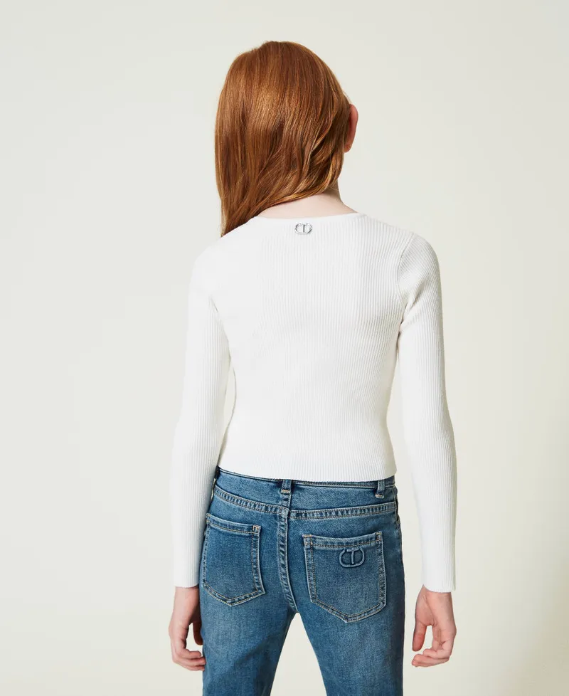 Maglia a costine con intreccio