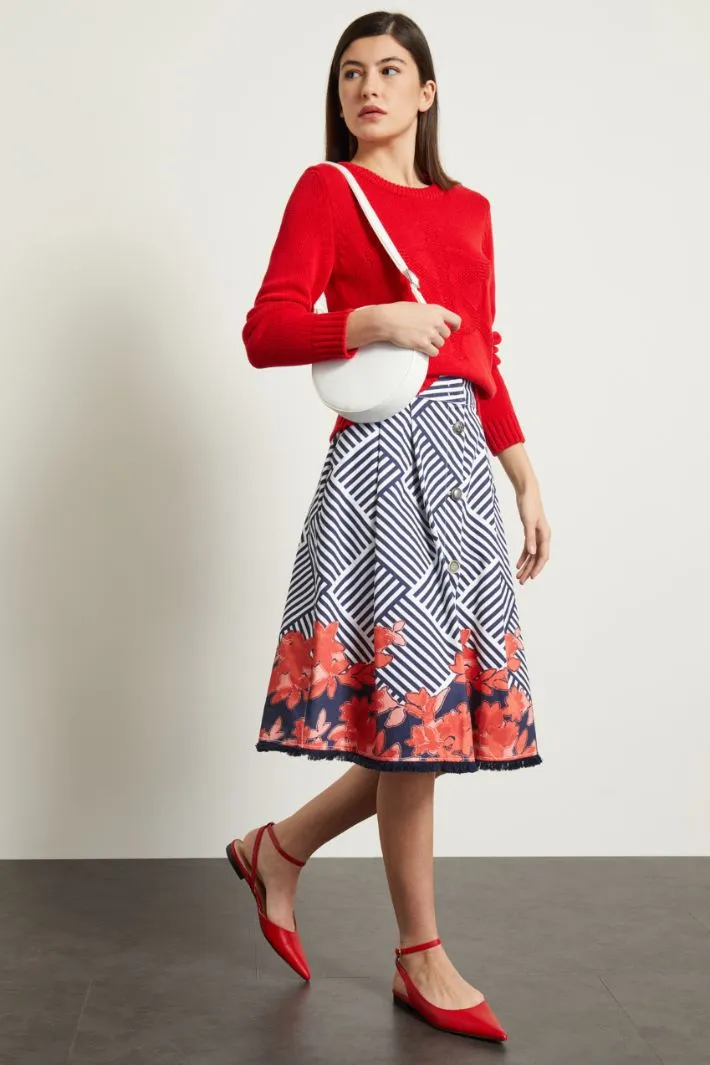 Maglia con intarsio e bottoni