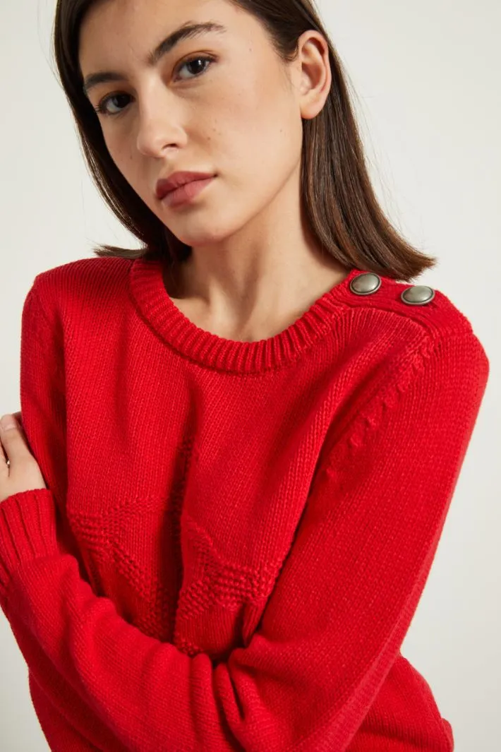 Maglia con intarsio e bottoni