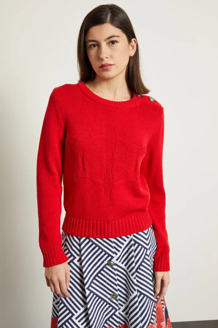 Maglia con intarsio e bottoni