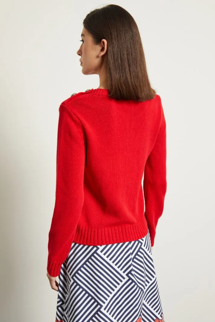 Maglia con intarsio e bottoni