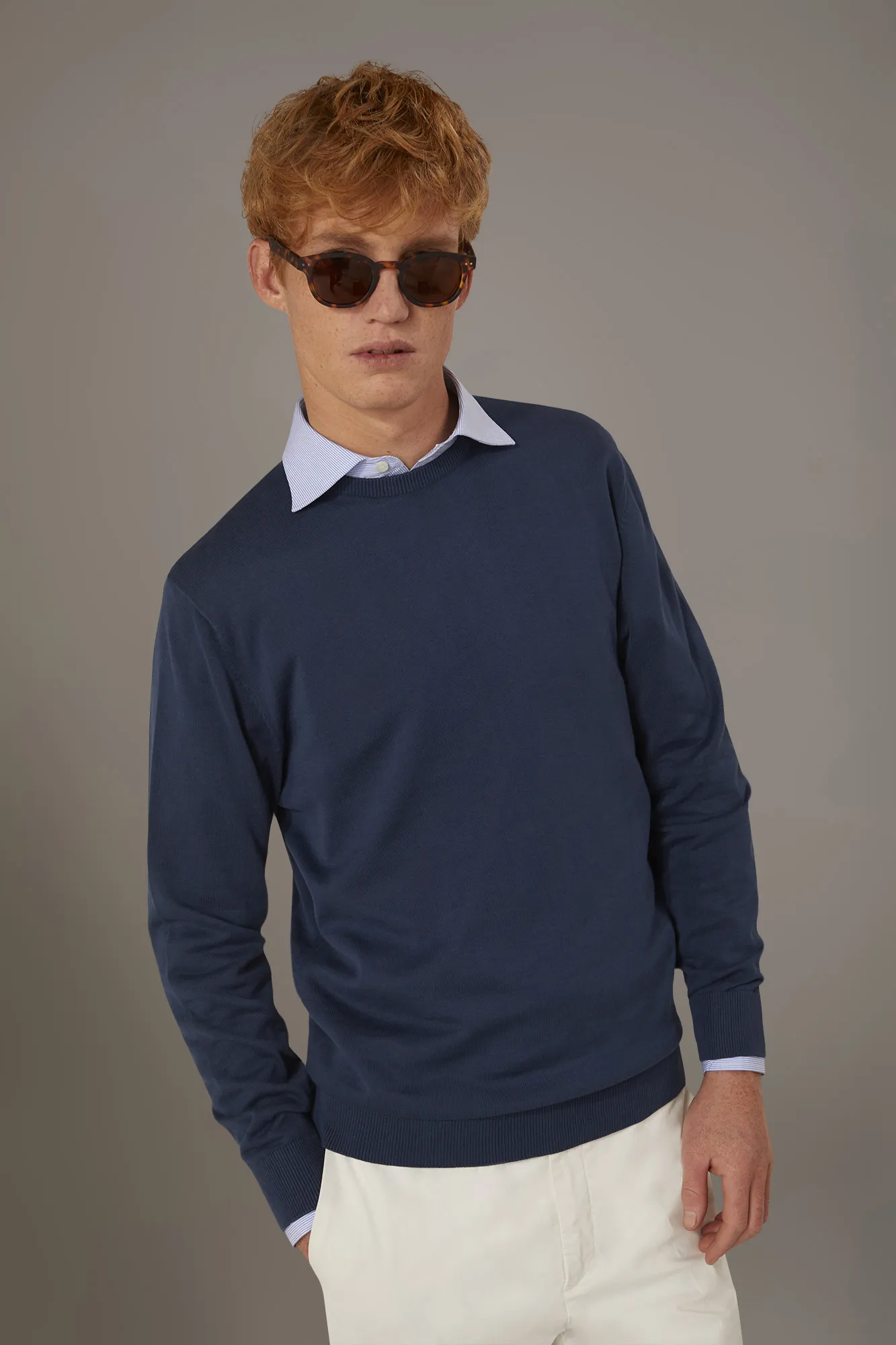 Maglia giro collo uomo 100% cotone