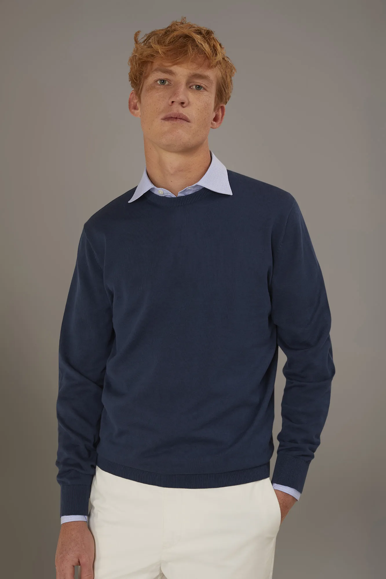 Maglia giro collo uomo 100% cotone